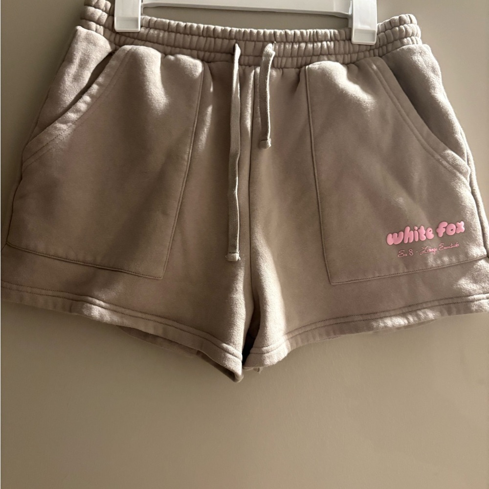 White Fox Boutique Tan Athletic Shorts